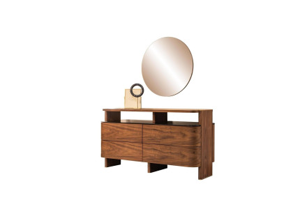 Schminktisch Frisiertisch Kosmetiktisch Braun Konsole Spiegel Set