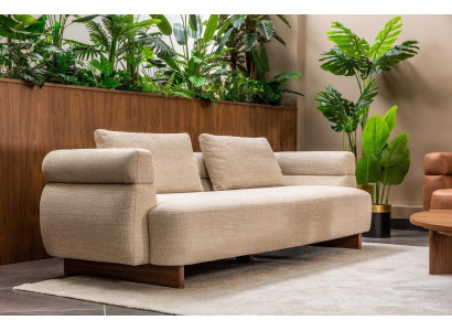 Dreisitzer Sofa 3 Sitzer Couch Polstersofa Beige Stoffsofa Moderne