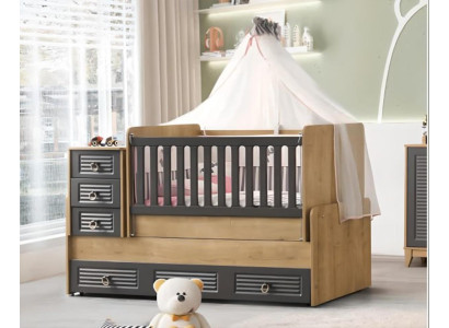 Stilvoll Kinderbett luxuriös HolzBett Grau Farbe Exklusive Möbel neu