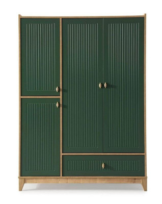 Luxuriöser grüner Kleiderschrank Holzmöbel für Kinderzimmer Neuheit