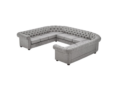 Chesterfield Couch Sofa Polster Wohnlandschaft U Form Garnitur Ecksofa