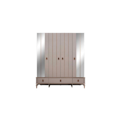 Kleiderschrank Kinderschrank Holzschrank Schrank Holz Beige Spiegel