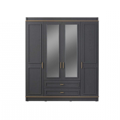 Kleiderschrank Kinderschrank Schrank Holz Spiegel Grau Holzschrank