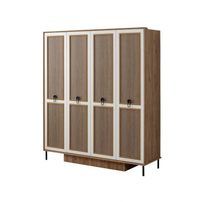 Garnitur Kinderzimmer Bett Kinderbett Kindermöbel Braun Holz Set 5tlg