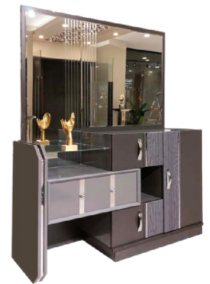Luxus Grau Komplettes Schlafzimmer Doppelbett 2x Nachttische Kleiderschrank