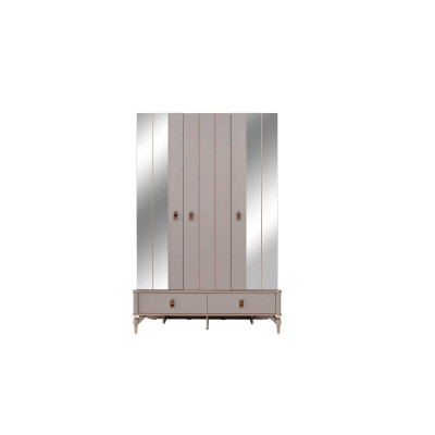 Kindermöbel Mädchen Kinderzimmer Bett Kinderbett Beige Holz Set 4tlg