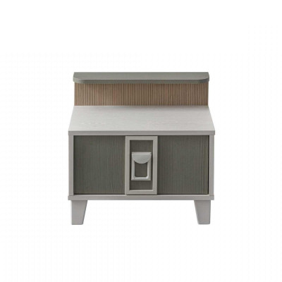 Kindermöbel Garnitur Kinderzimmer Bett Kinderbett Grau Holz Set 4tlg