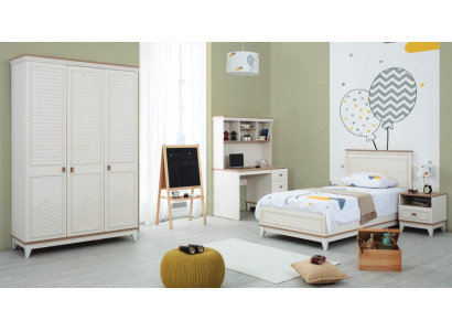 Schlafzimmer Sets Jugenbett Kinderbett Weiß Holz Set 4tlg Bett Modern