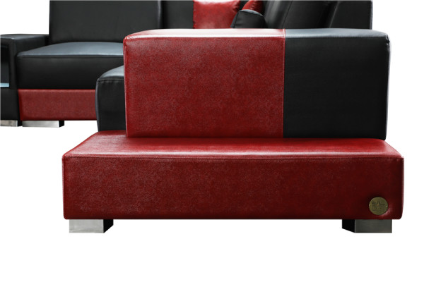 Couch Ecksofa Leder Wohnlandschaft Garnitur Design Modern Sof L-Form Couchtisch