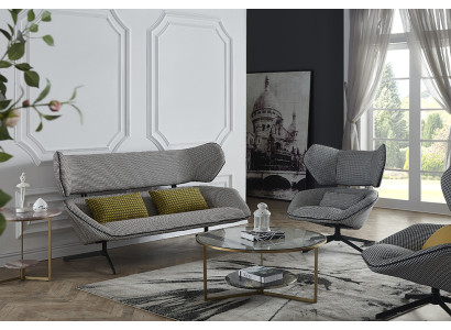Polsterbank Sitzbank Bank Sitzbank Sitzmöbel Design Sofa Stoff Relax Couch 130cm