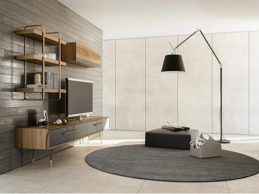 Modern Set TV-Ständer Design Wohnwand Wohnzimmer Wandregal Luxus Wandschrank