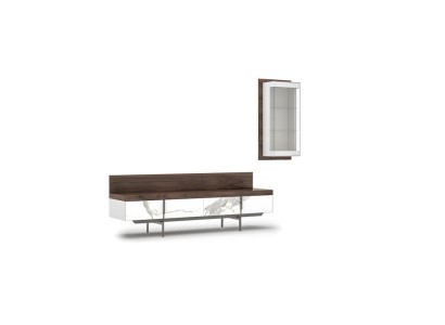 Wohnzimmer Set 2tlg TV-Ständer Komplett Hänge Vitrine Luxus Modern Design