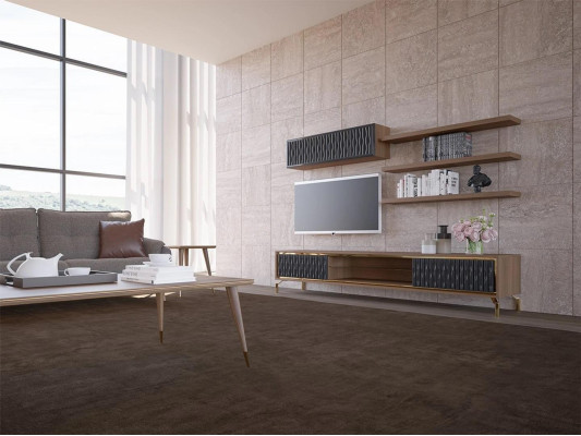 Komplett Wohnwand Wandschrank Holzmöbel Modern Set 5tlg 3x Wandregale Neu