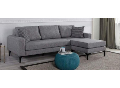Wohnzimmer Set L-Form Grauer Sofa Polstermöbel Designe Couch Ecksofa