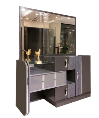 Grau Schminktisch mit Spiegel Modern Einrichtung Neu Designer Schlafzimmer Möbel