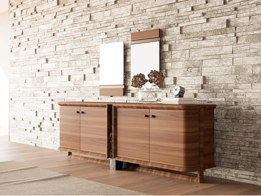 Modern Esszimmer Esstisch 4x Stühle Essgruppe Sideboard Luxus Möbel 2x Spiegel