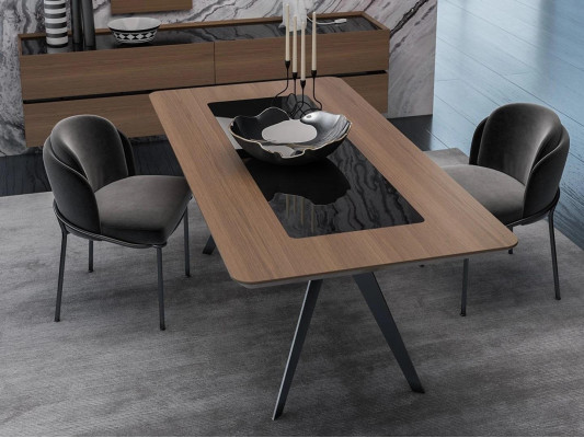 Esszimmer Set 8tlg Komplett Esstisch 4x Stühle Design Sideboard mit 2x Spiegel