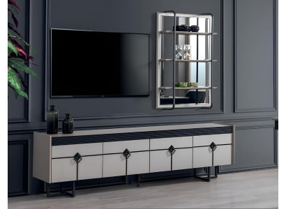 Wohnwand Wand Regale Komplett TV-Ständer Wohnzimmer Set Neu Einrichtung