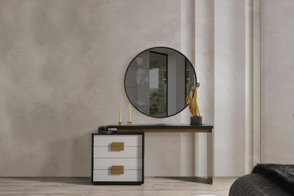 Schlafzimmer Stilvoller Set Designer Schminktisch Luxus Spiegel 2tlg