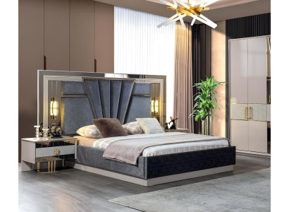 Schlafzimmer Set Bett mit 2x Nachttische Komplett luxus Einrichtung Moderne