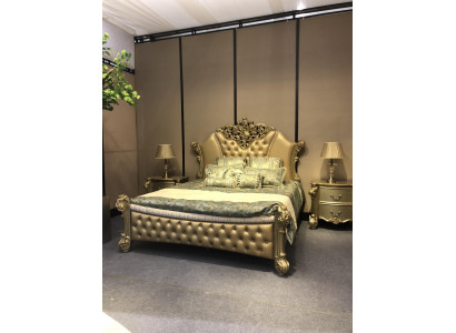 Bett Design Doppelbett Betten Luxus Klassiker Barock Chesterfield 184x214cm neu