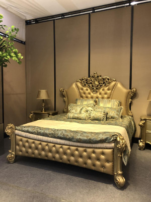 Bett Design Doppelbett Betten Luxus Klassiker Barock Chesterfield 184x214cm neu