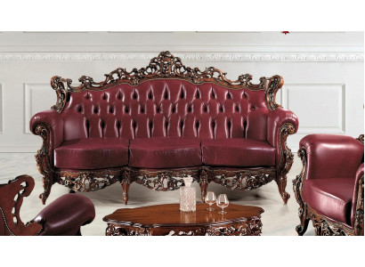 Chesterfield 3 Sitzer Couch Leder Sofa Couchen Luxus Design Italienische Möbel