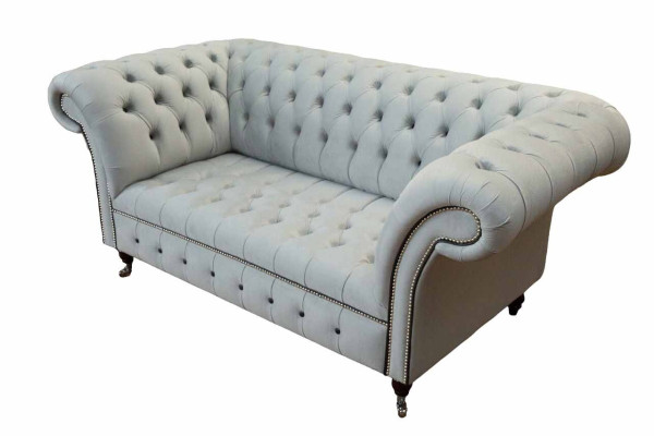Chesterfield Sofa 2 Sitzer Sofa Polster Sofas Design Luxus Sofas Grau
