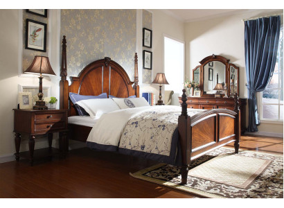 Bett 2x Nachttische Schlafzimmer Set Luxus Design neu braun 3tlg Modern