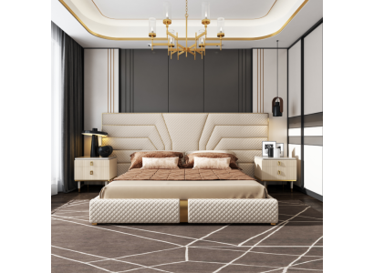 Schlafzimmer Modern Holz Textil Betten Bett Polsterbett Luxus Doppel