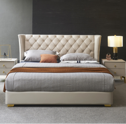 Chesterfield Design Bett Schlafzimmer Kunstleder Polster 180x200 Neu