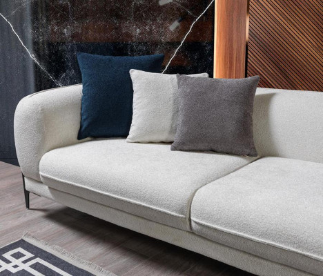 Wohnzimmer Set 3tlg Sofa L-Form Sofa Couch Dreisitzer Polstersofas Sessel Neu