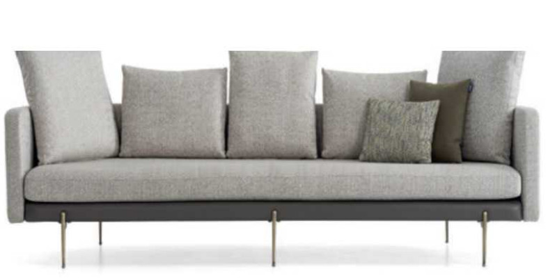 Modern 4 sitzer Sofa Grau Farbe Wohnzimmer Polster Textil Dreisitzer Couch