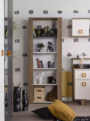 Kinderschreibtisch Schreibtisch Bücherregal Holz Braun Set 3tlg Sessel