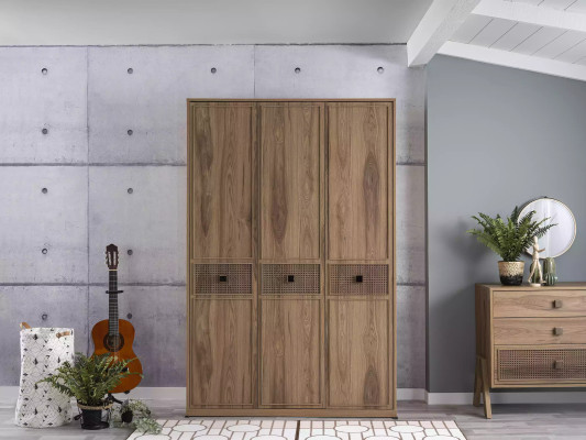 Kleiderschrank Schrank Holzschrank Schlafzimmer Möbel Holz Braun Neu