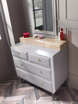 Kommode Schrank Kinder Zimmer Kommoden Holz Grau Modern Jugendzimmer