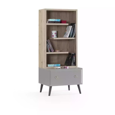 Komplete Jugendbett Kindermöbel Kinderzimmer Bett Holz Grau Set 5tlg