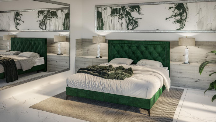 Luxus Polsterbett Boxspringbett Doppelbett Polster Stoff Design Bett Möbel