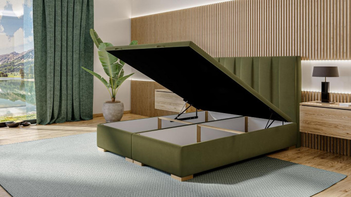 Schlafzimmer Bett Doppelbett Modern Designer Möbel Grün Polsterbett