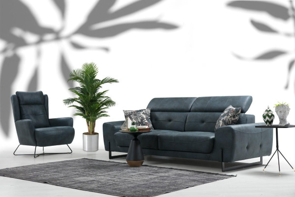 Modern Set 3 tlg Wohnzimmer Sofagarnitur Designer Sitzmöbel Polstersessel Neu