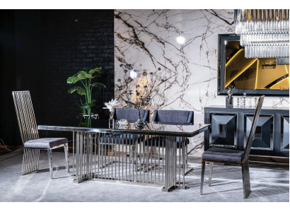 Esszimmer Set Tisch und 4x Stühle Esstisch Essgruppe Essgarnitur Stuhl