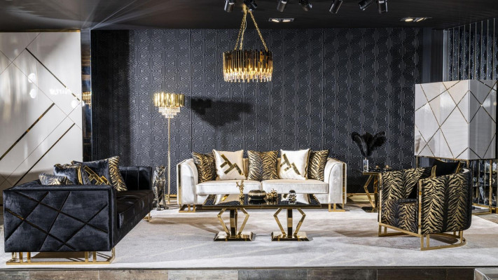 Wohnzimmer Sofagarnitur 3+1 Couchtisch Beistelltisch Wohnzimmerschrank 4tlg