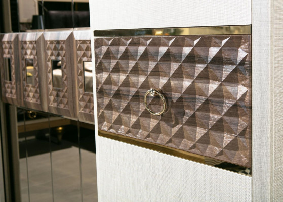 Kleiderschrank Holz Schrank Schlafzimmer Möbel Design Schränke Grau Italien