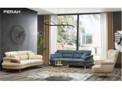 Sofagarnitur 3+3+1 Sitzer Sofa Sessel Sofas Garnitur Sitz Luxus Set