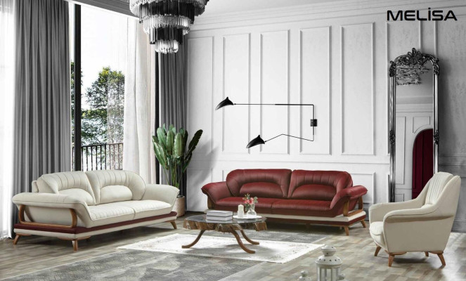 Luxus Garnitur Set Sofagarnitur 3+3+1 Sitzer Sofa Sessel 3tlg. Sets