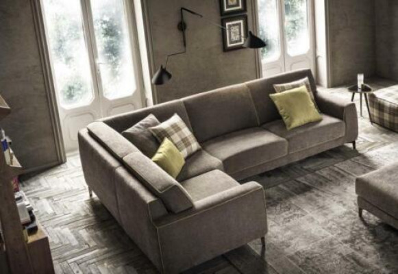 Italienische Eckcouch Sofa Couch Sofas Couchen Eck Garnitur Möbel Stoff Textil