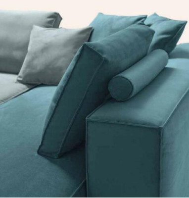 Designer Sofa Couch Ecke Hocker gepolstert Set Wohnraum L-Form Modern alfitalia