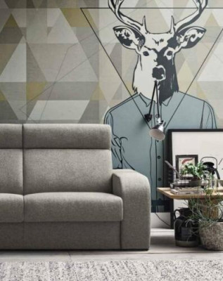 Moderne Design Luxus Sofa 2 Sitzer Möbel Wohnzimmer Design grau Textil alfitalia