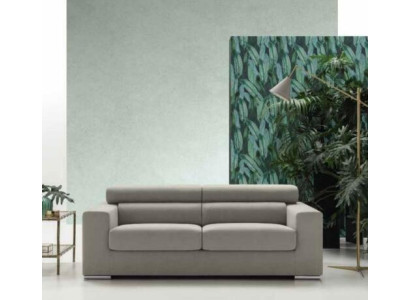 Sofa 3 Sitzer Couch Moderne Luxus Polster Sitz Sofa Textil Grau Stoff alfitalia