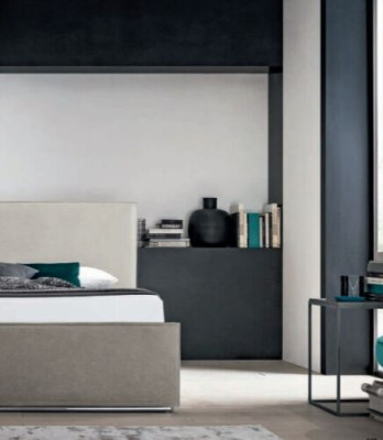 Italienische Möbel Design Bett Schlafzimmer Betten Leder Hotel Luxus Polster Neu